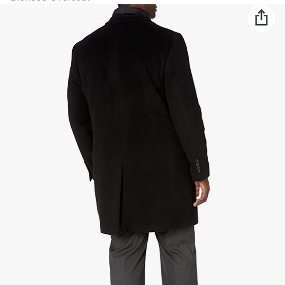 Calvin Klein Men's Solid Single Breasted Wool Blended Overcoat - Picture 2 of 12